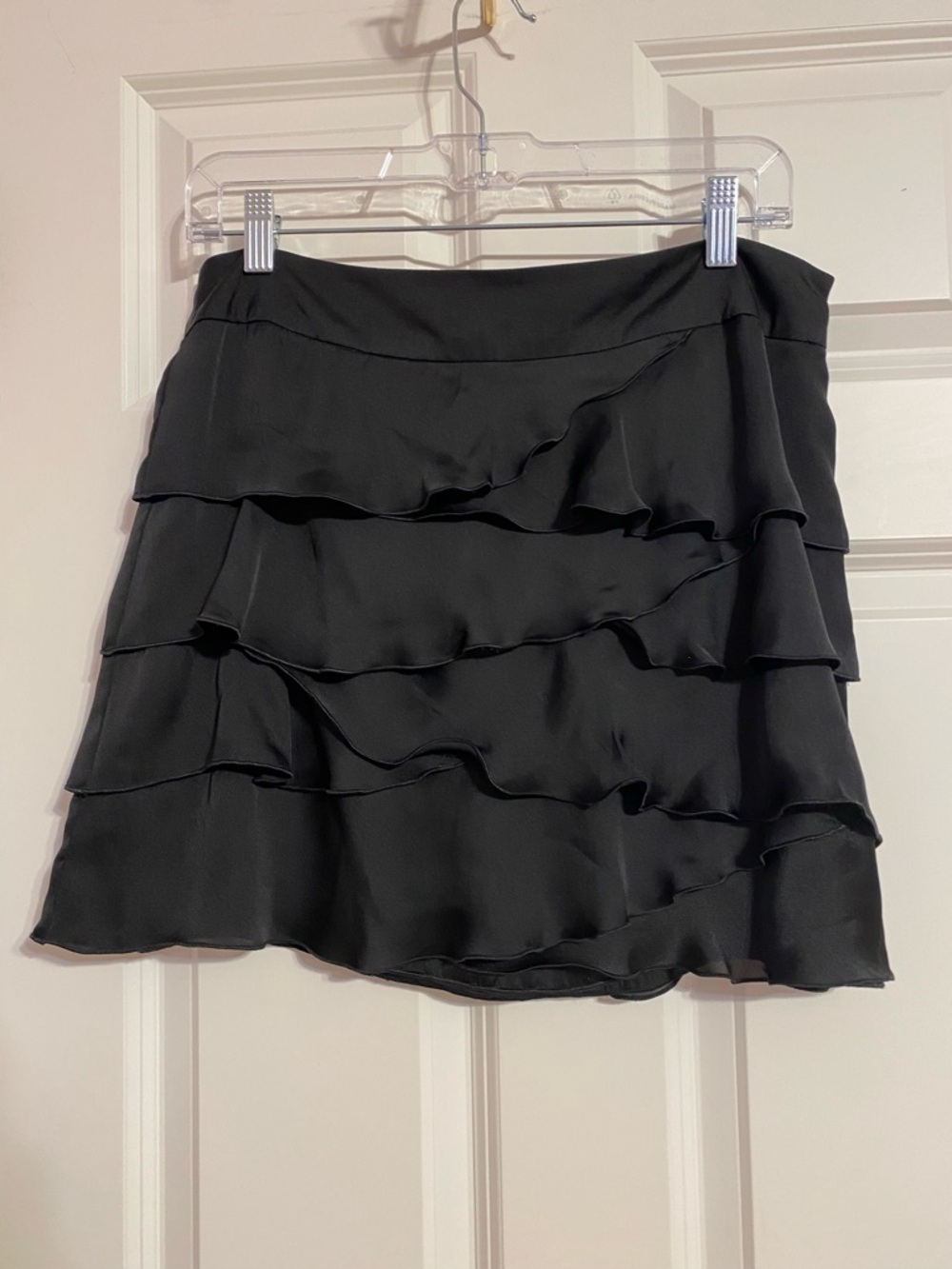 XXI vintage black layered ruffle mini skirt, size large